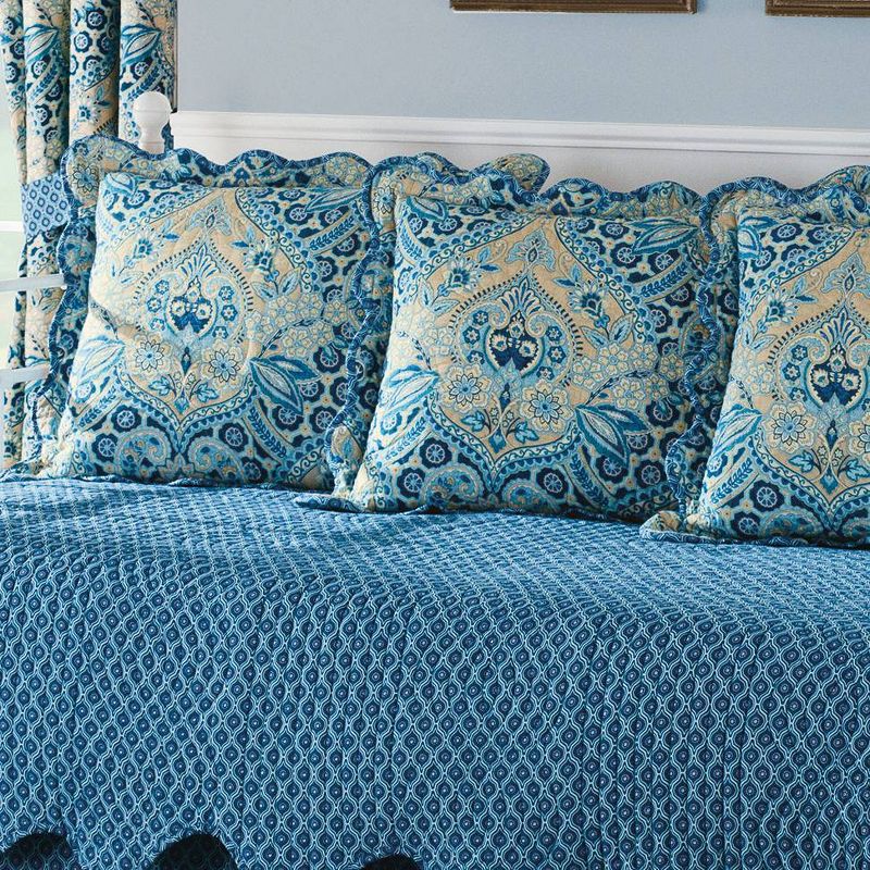 Blue Damask Moonlit Shadows Reversible Daybed Set 5pc - Waverly