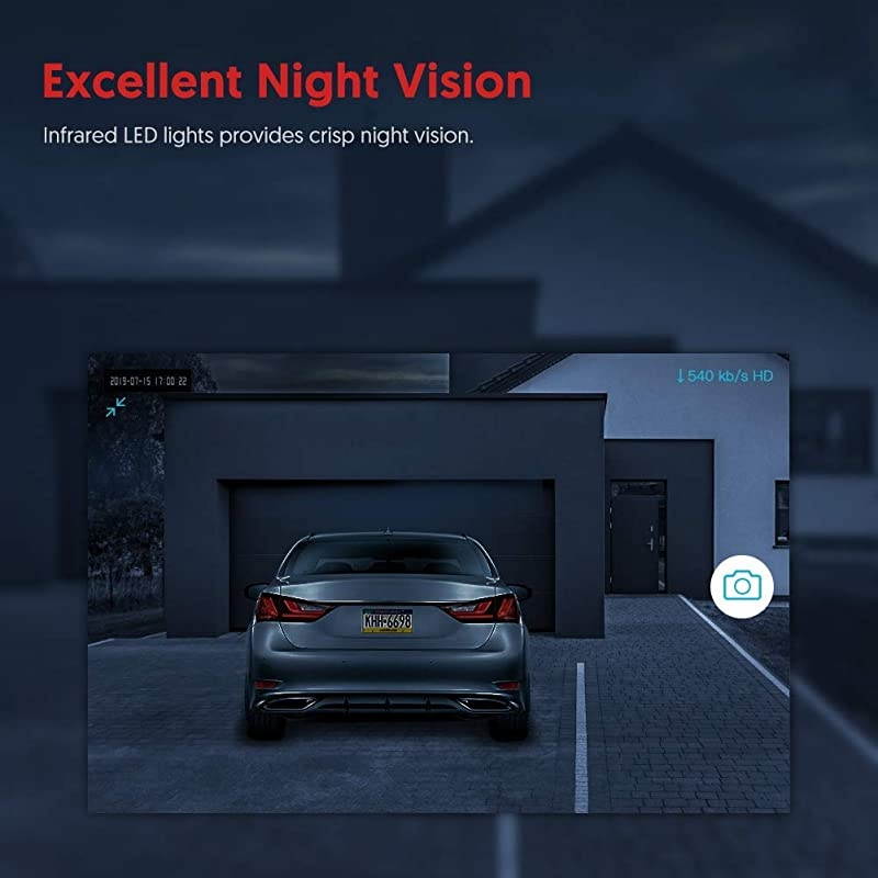 Outdoor Security Camera,  2.4G WiFi 1080P Surveillance Camera with PIR Passive Infrared Sensor, Motion Detection / Night Vision / Two Way Audio, Compatible with iOS & Android