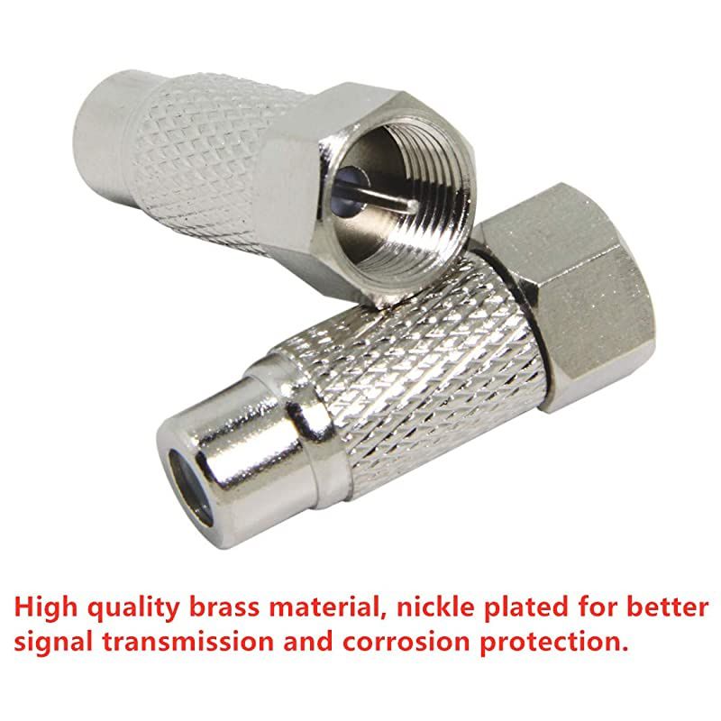 Atari 2600 Adapter, Coax to RCA, 50-Pack  F Male Plug to RCA Female Jack Connector Convertor for Atari 2600/7800, C64 Mini, Commodore, Sega, Colecovision Game System