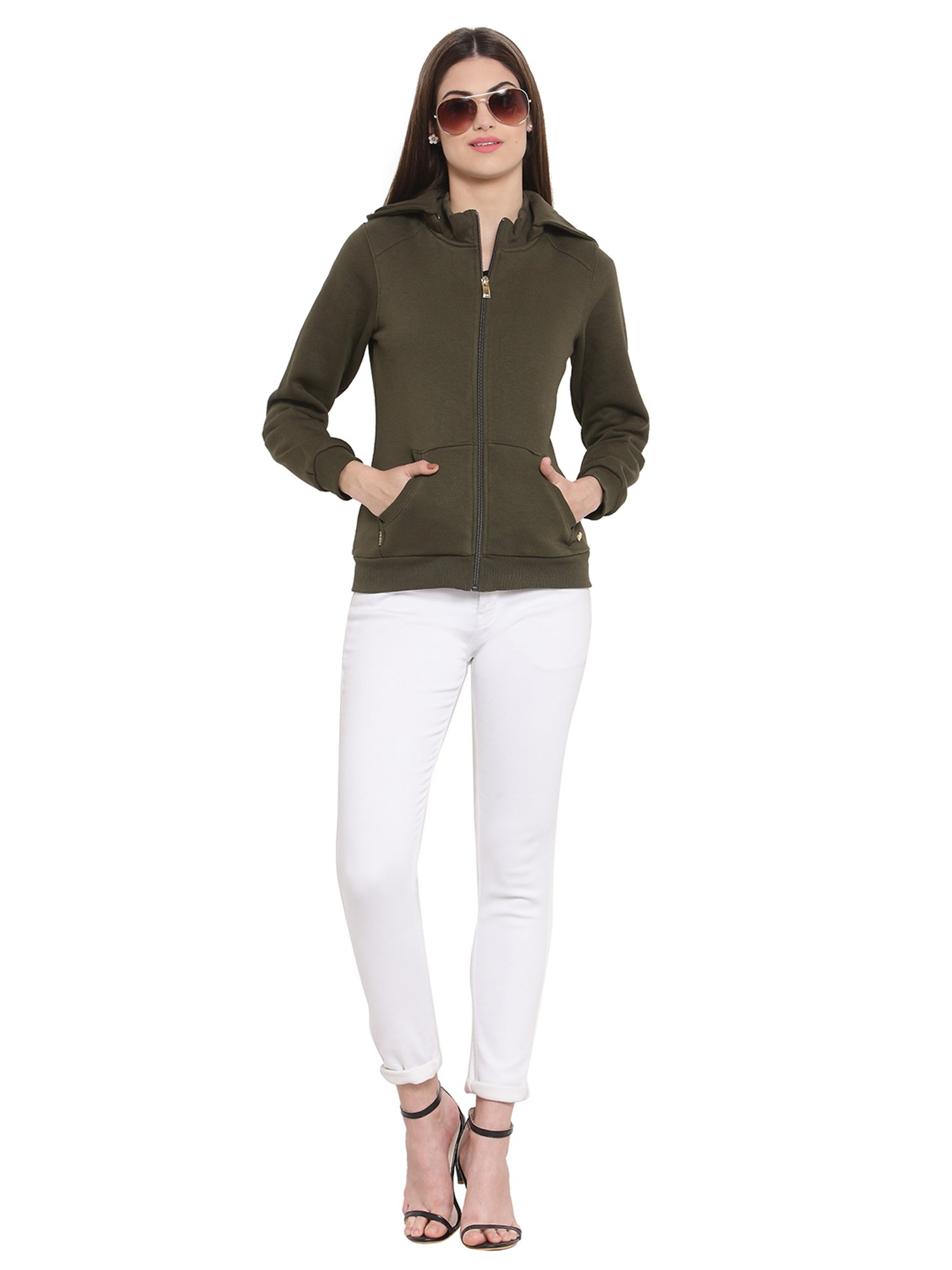 Juelle Olive Hooded Sweatshirt
