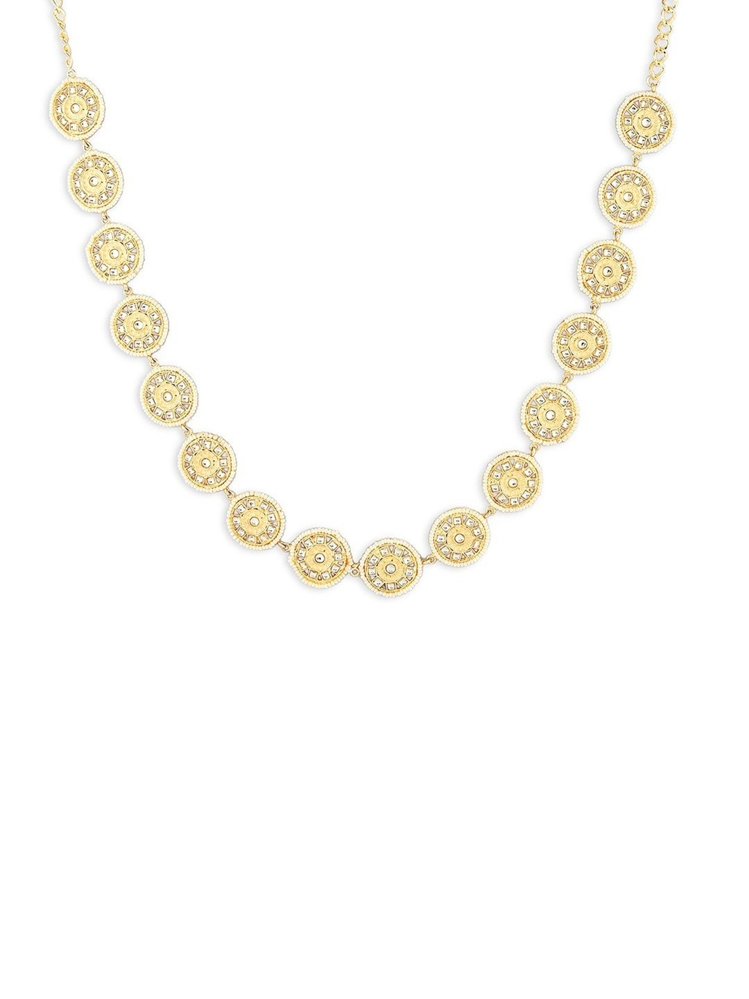 Zaveri Pearls Gold Tone Traditional Kundan Pearls Embellished Bridal Kamarbandh-ZPFK15971