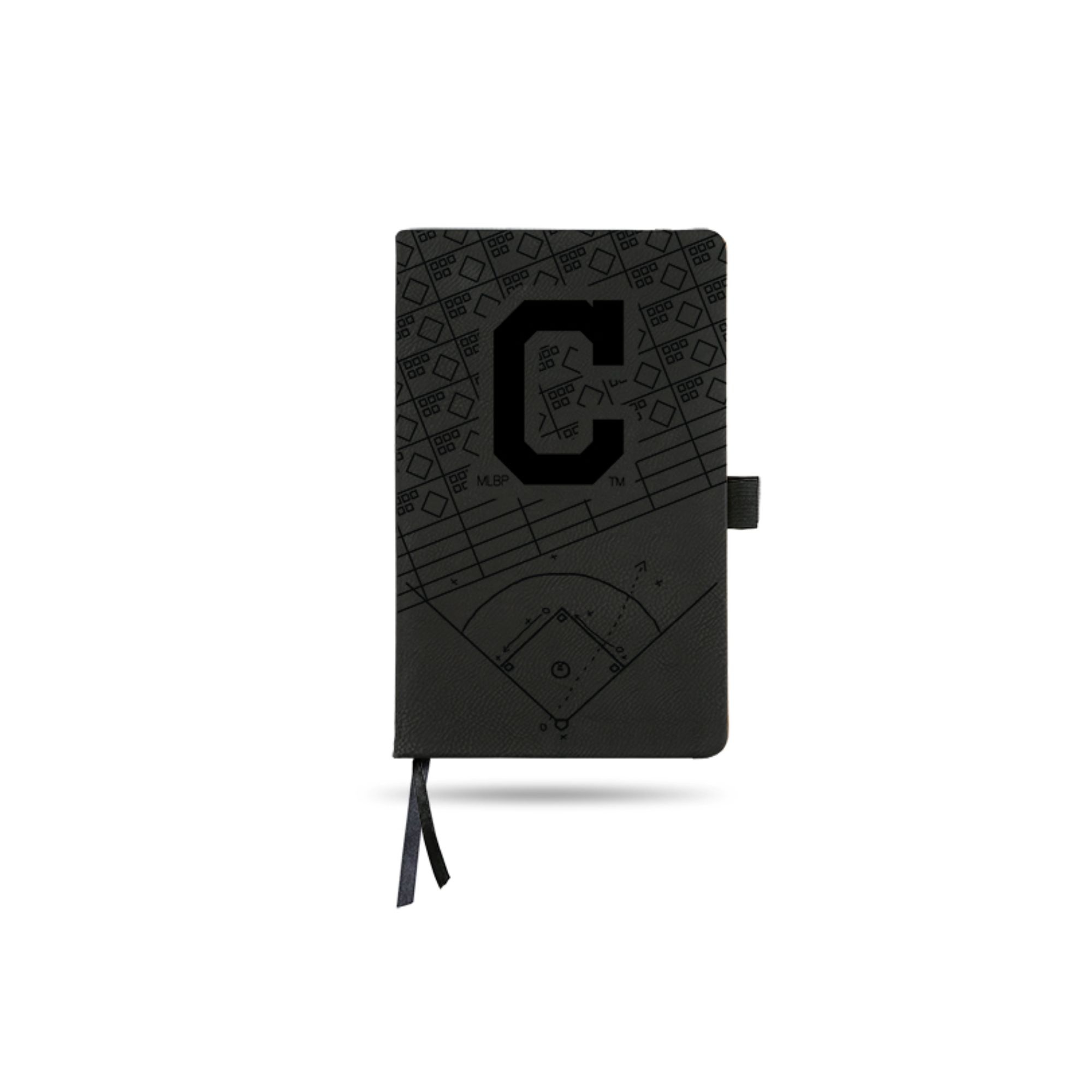 8.25" Black MLB Cleveland Indians Notepad with Elastic Band