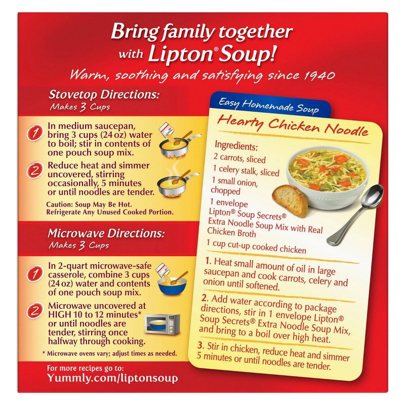 Lipton Soup Secrets Soup Mix with Chicken Broth Extra Noodle 4.9oz
