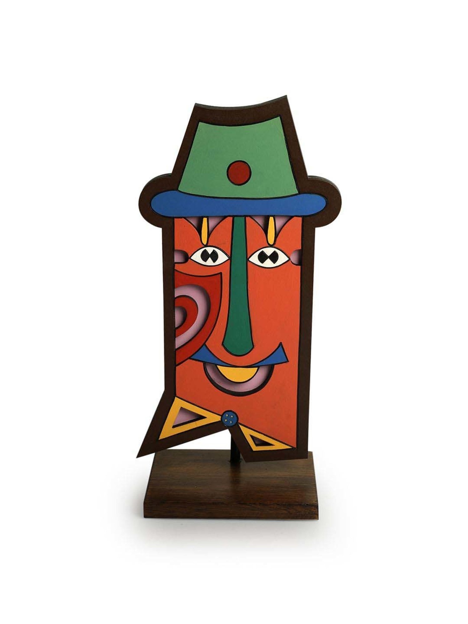 ExclusiveLane Multicolor Pinewood Tribal African Mask Decorative Sculpture