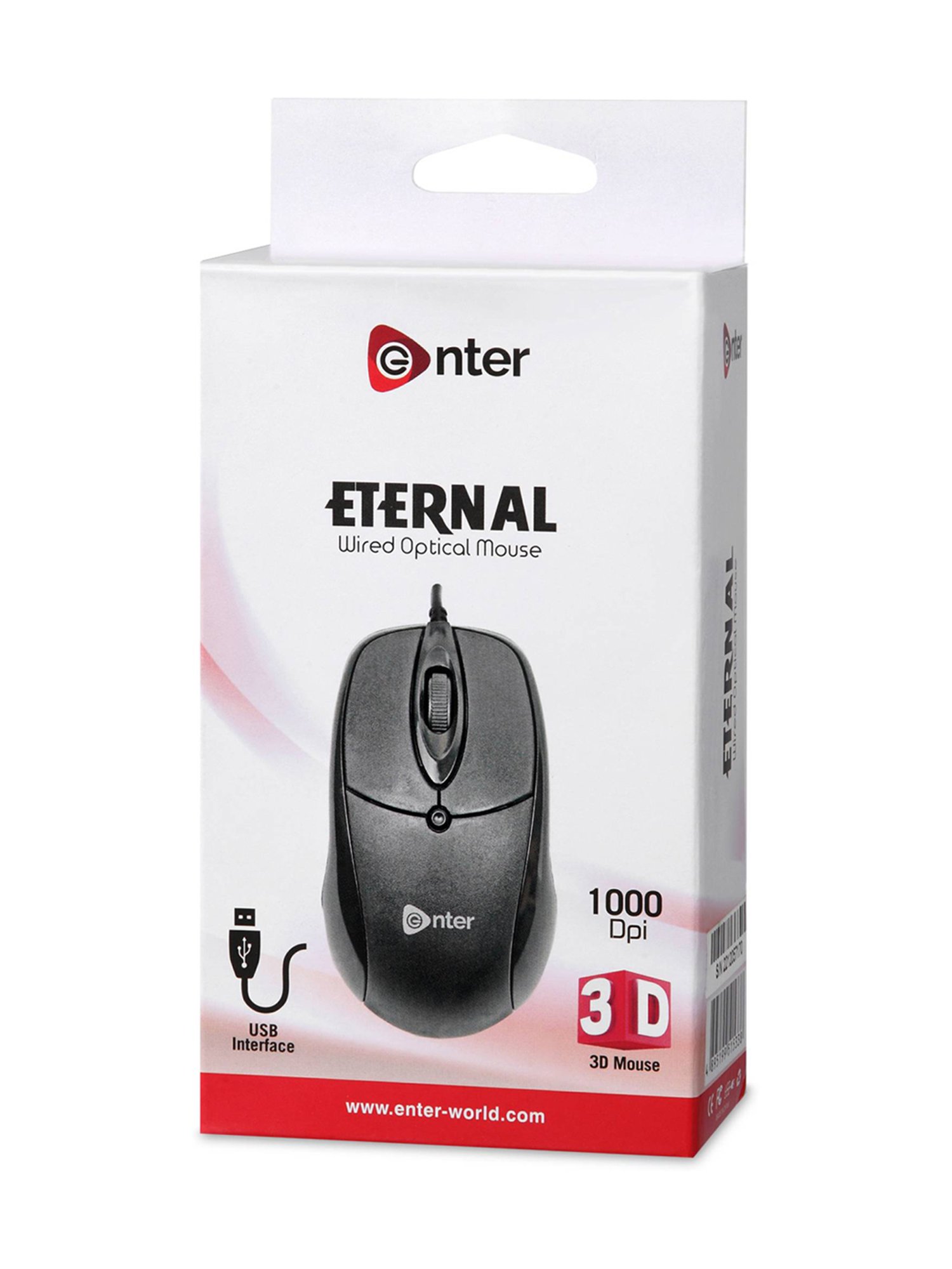 Enter Eternal USB Wired Optical Mouse (USB 2.0, USB 3.0, Black)