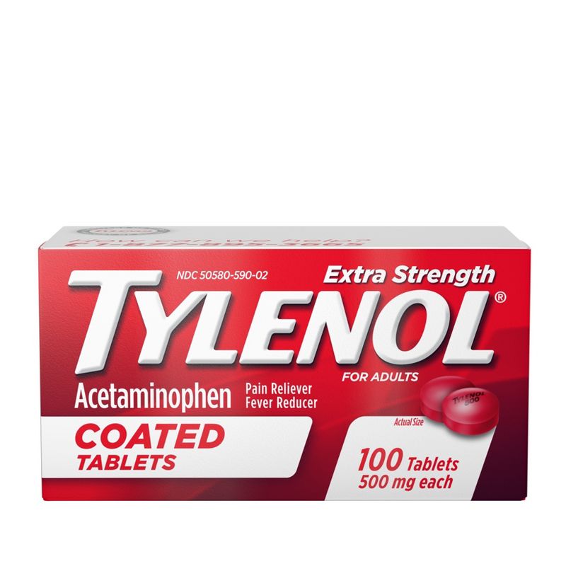Tylenol Extra Strength Coated Tablets - Acetaminophen - 100ct