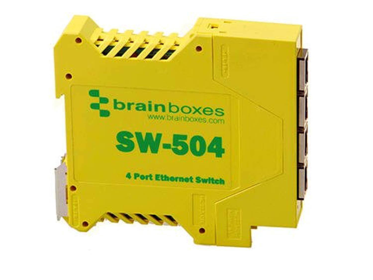 brainboxes sw-504 / industrial unmanaged ethernet switch 4 ports / 4 ports - 4 x rj-45 - 10/100base-tx - rail-mountable