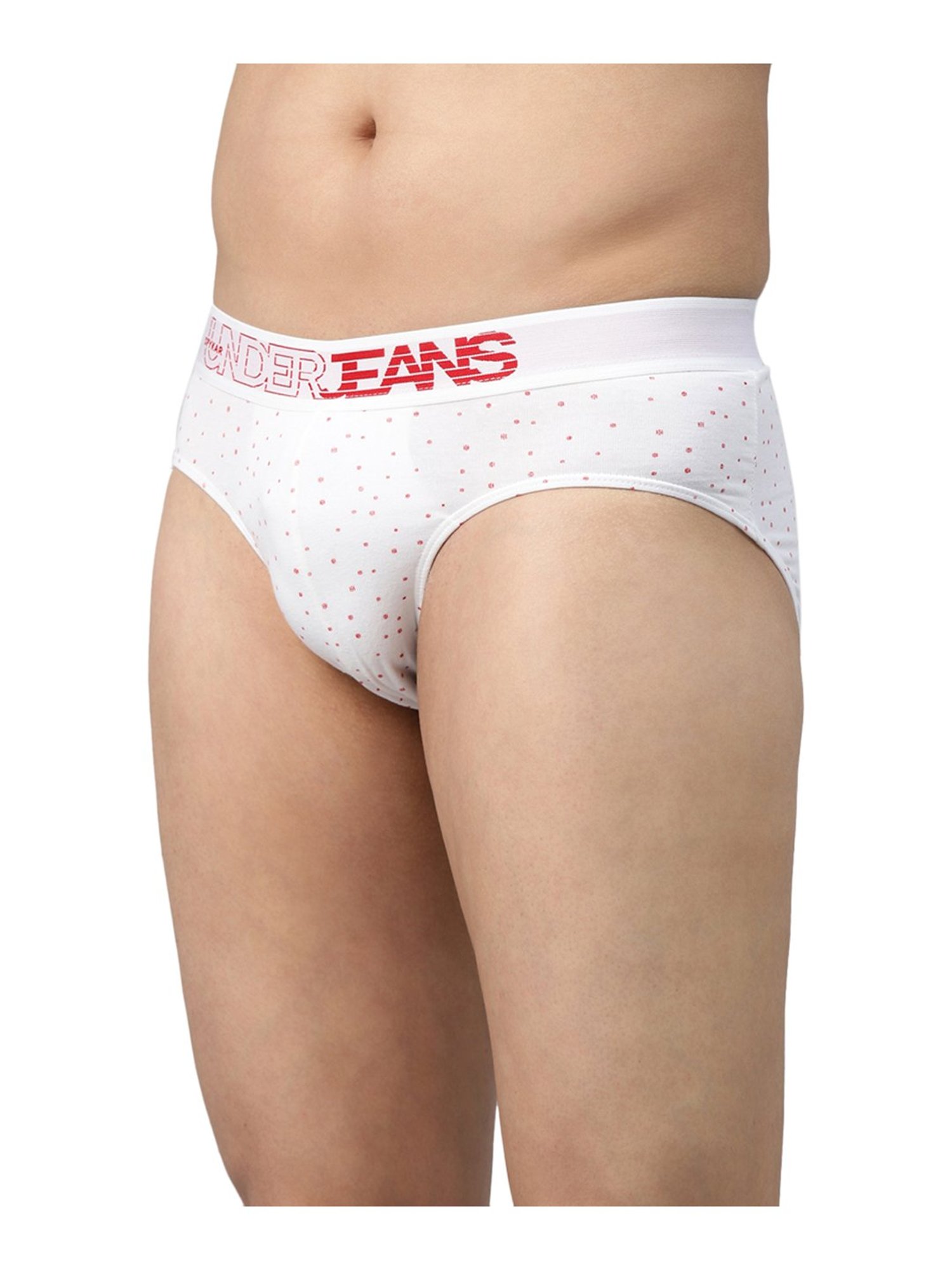 UnderJeans by Spykar White Briefs - Pack of 2