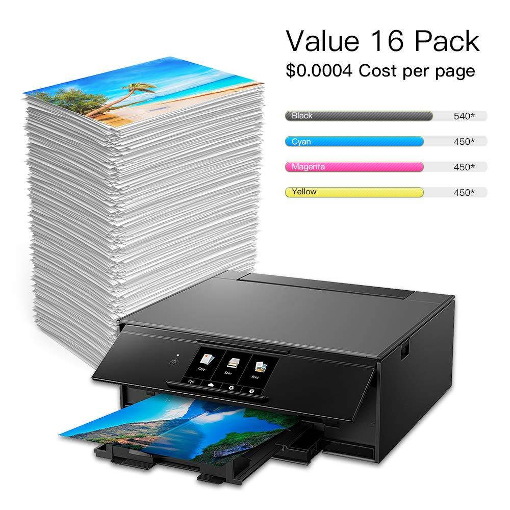 Uniwork Compatible Ink Cartridge Replacement for Canon PGI-225 CLI-226 PGI225 CLI226 use for Pixma MX882 MX892 MG5320 MG6120 MG6220 MG5220 MG8220 MG8120 IX6520 IP4820 IP4920 Printer, 16 Pack