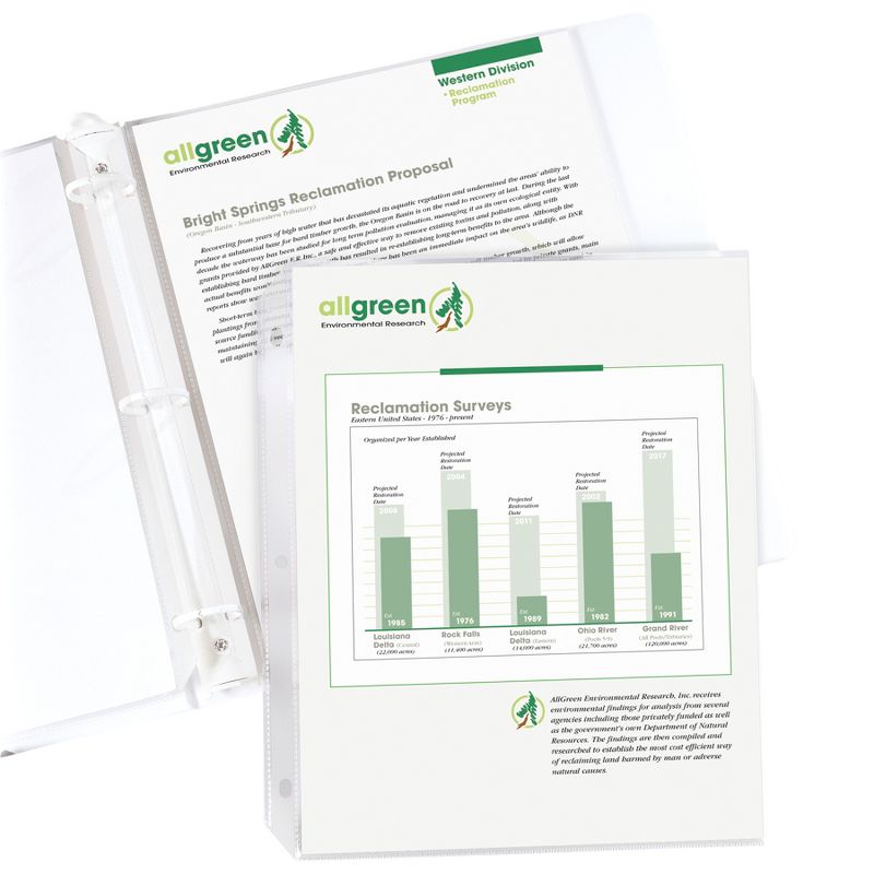 C-Line Panoramic Fold-Out Poly Sheet Protector, Clear, 11 x 17 Inches, pk of 25