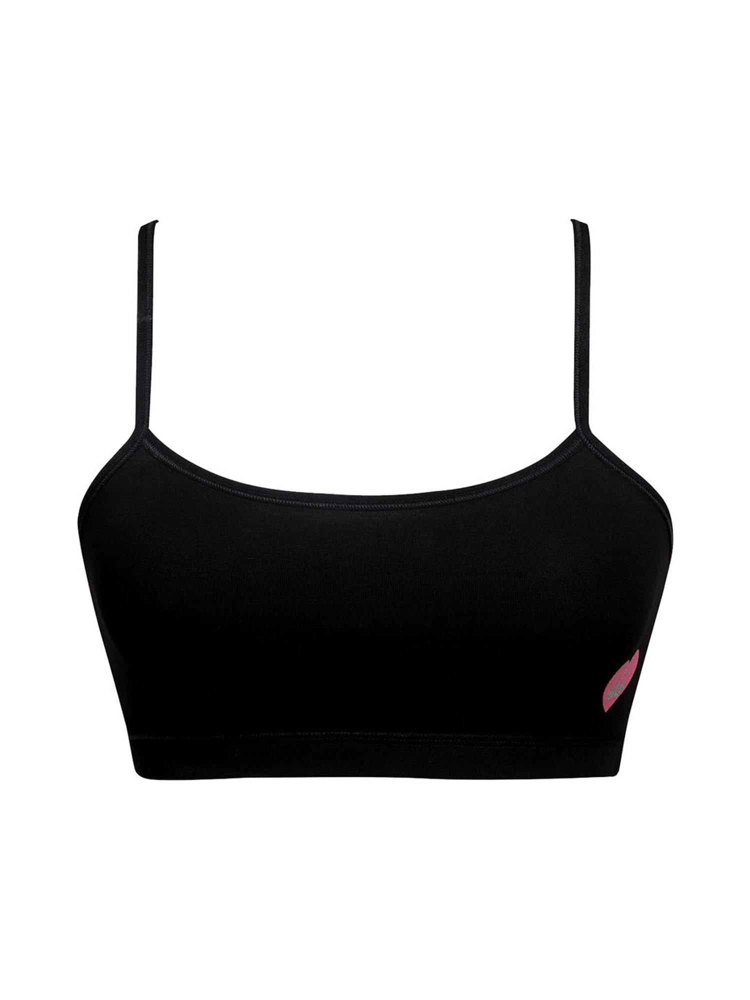 Punkster Kids Solid Black Bra (Pack Of 3)