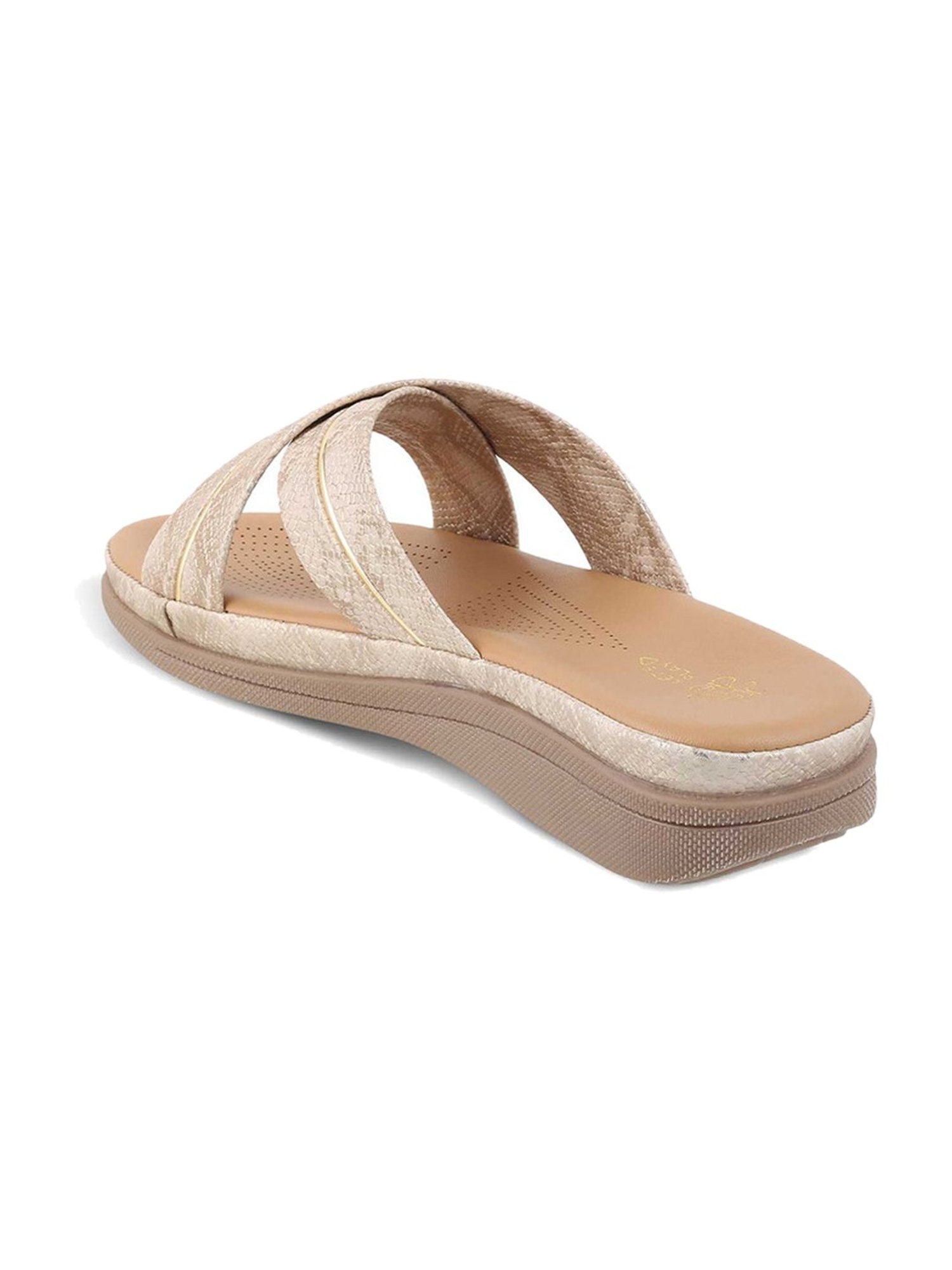 Tresmode Women's Golden Cross Strap Sandals