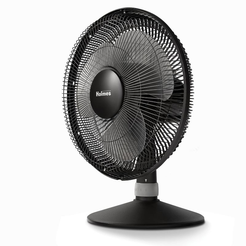 Holmes 12" Oscillating Metal Grill Rotary Dial Table Fan