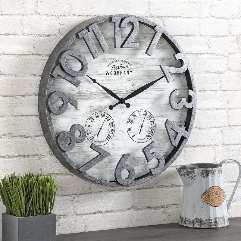 FirsTime 18" Shiplap Outdoor Wall Clock