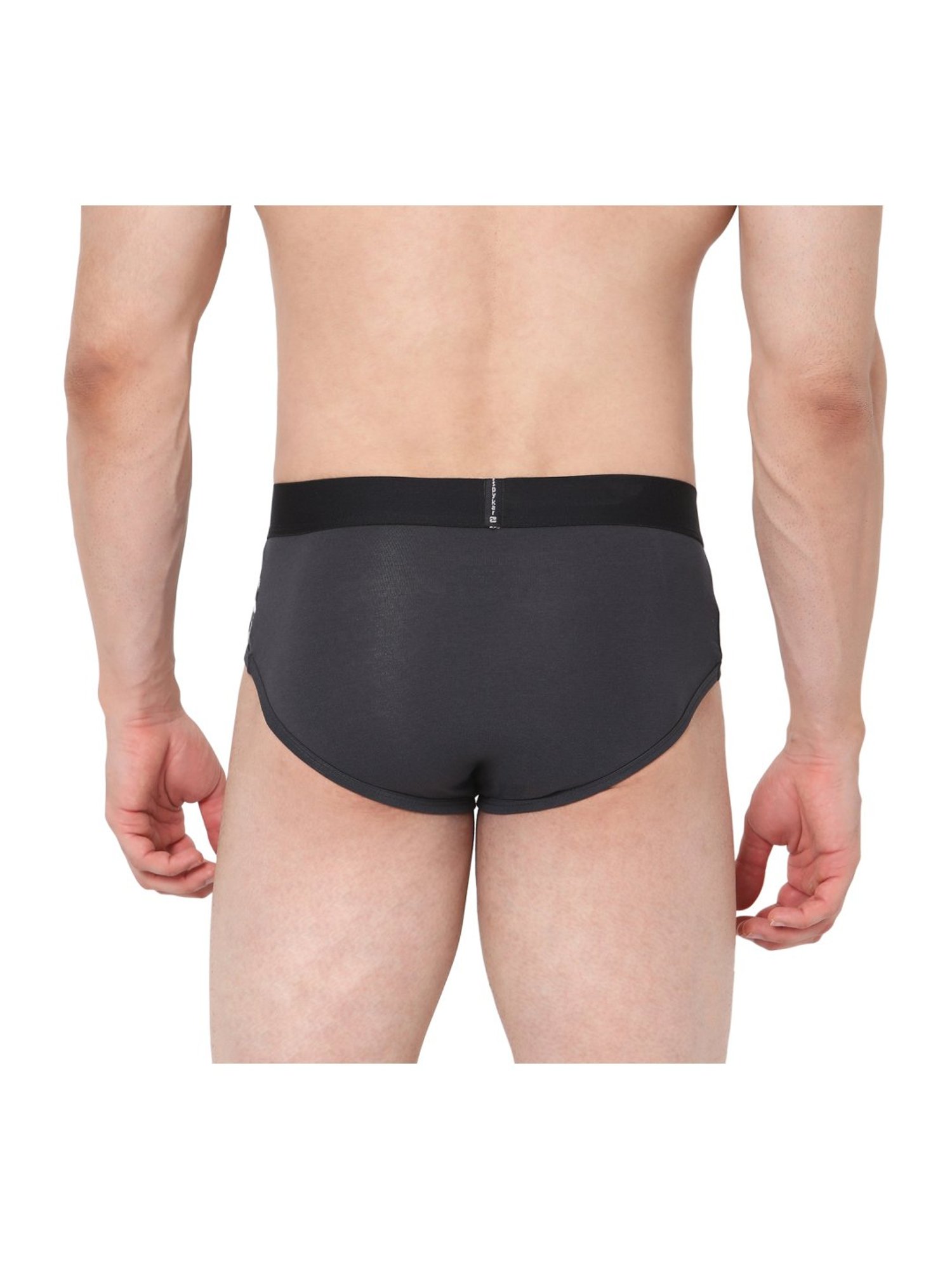UnderJeans by Spykar Dark Grey Cotton Briefs