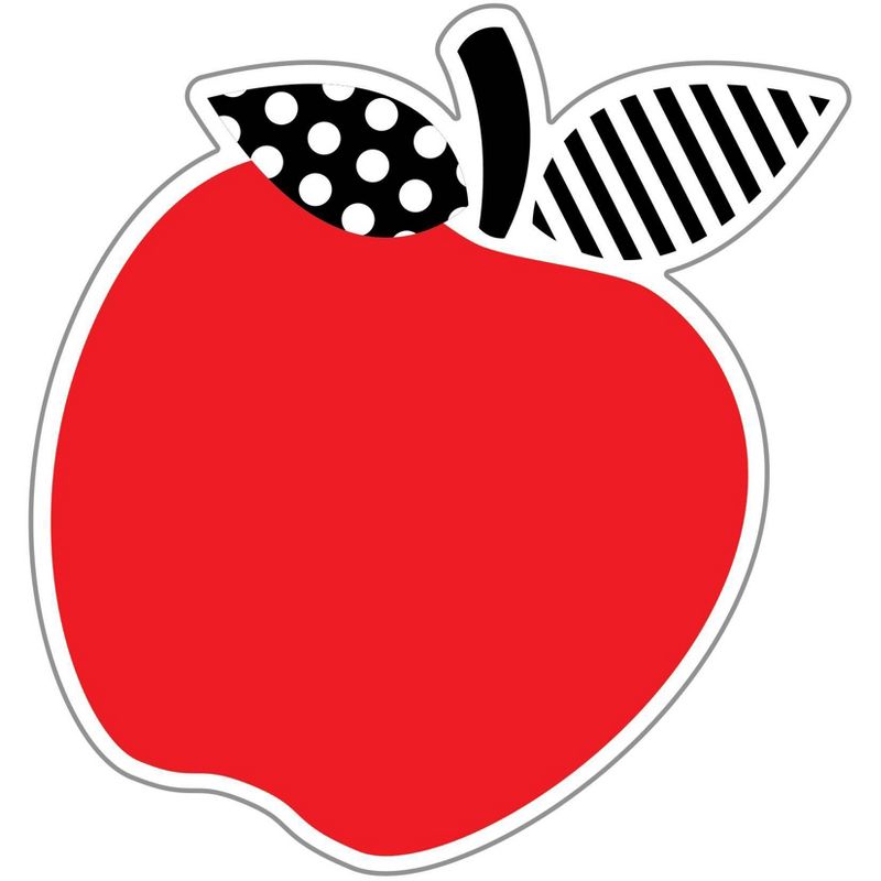 Schoolgirl Style 36pc Black, White and Stylish Brights Apples Cut-Outs 5.15" x 5.47"