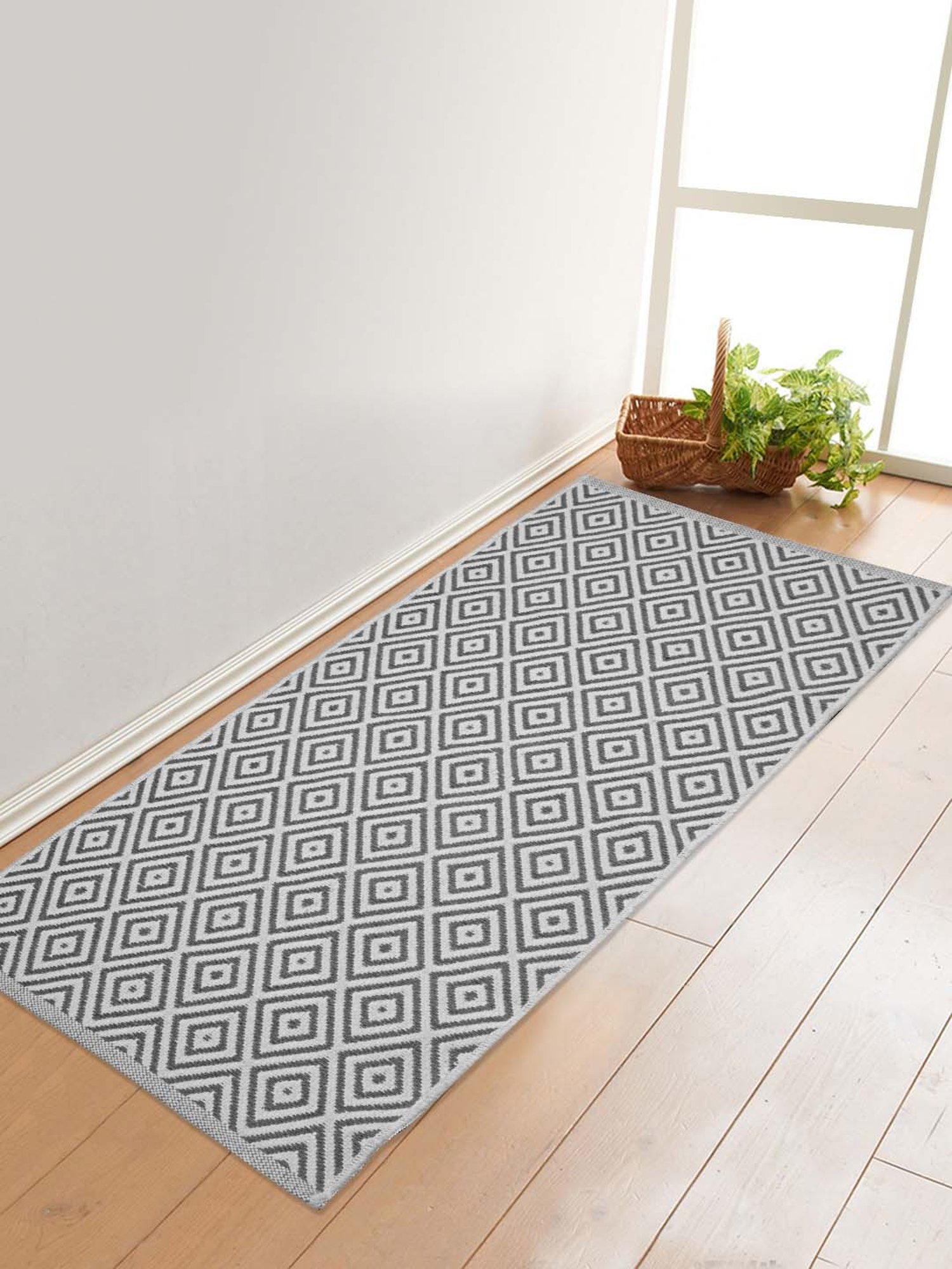 Saral Home Grey Cotton Rug - Set of 1