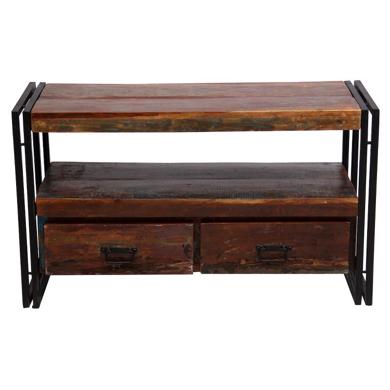 Old Reclaimed Wood 55" TV Cabinet with Double Drawers - Timbergirl