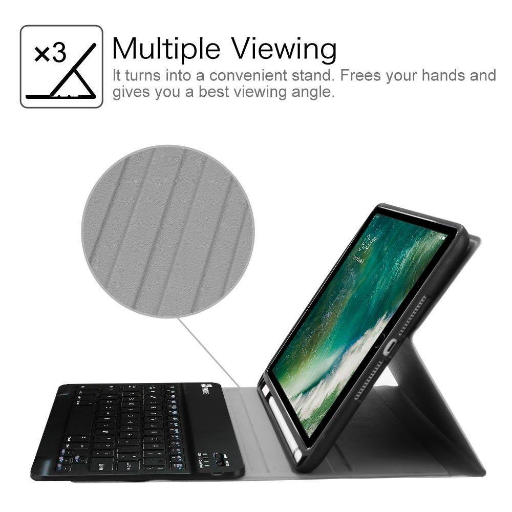 Fintie iPad 9.7 2018 Keyboard Case with Built-in Pencil Holder, [SlimShell] Soft TPU Back Protective Stand Cover with Magnetically Detachable Wireless Bluetooth Keyboard for Apple iPad 6th Gen, Black