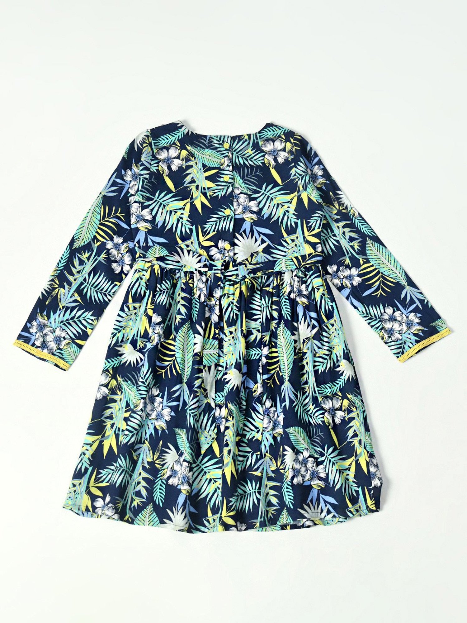 Bella Moda Kids Navy Printed Full Sleeves Fit & Flare Dress