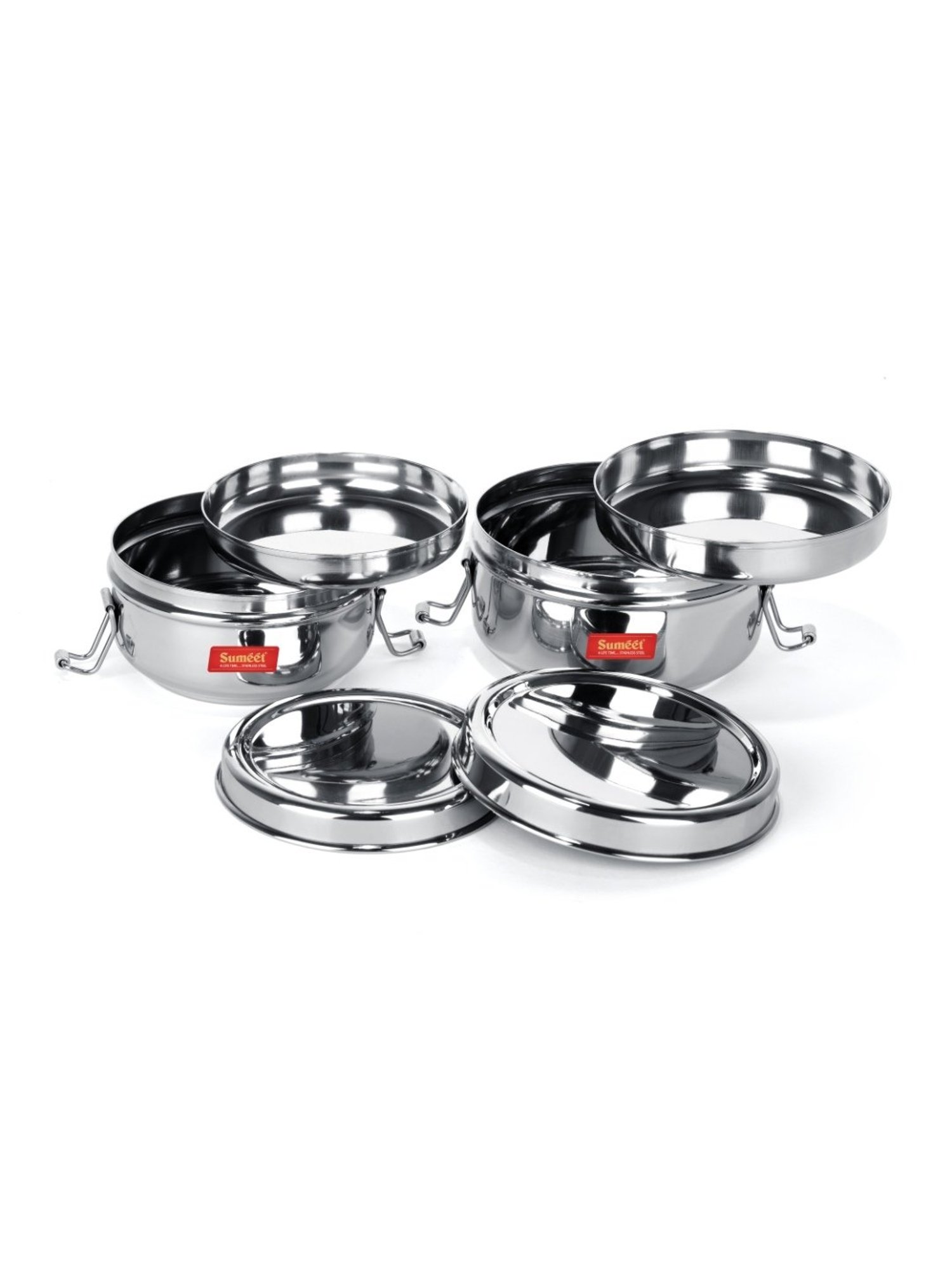 Milton Red Stainless Steel Small Tiffin Box - Set of 2