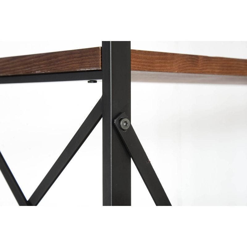 80" Quincy 6 Shelf Double Etagere Bookshelf Walnut Brown - Summerland Home