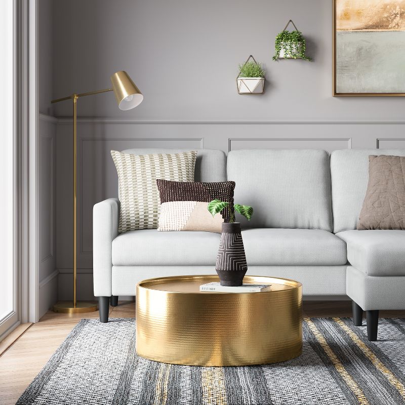 5pc French Seamed Sectional Mona Abstract Gray - Project 62™