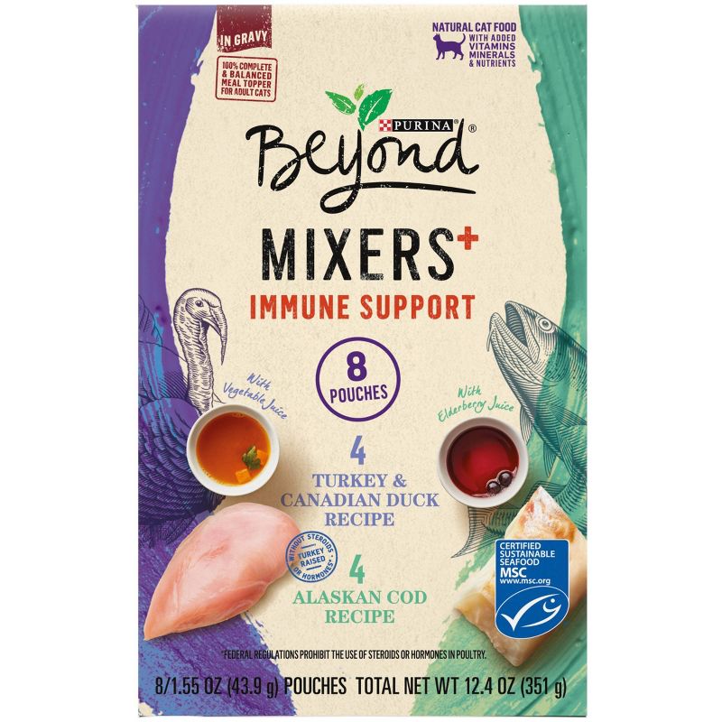 Purina Beyond Mixers Immune Support Poultry & Fish In Gravy Wet Cat Food - 1.55oz/8ct