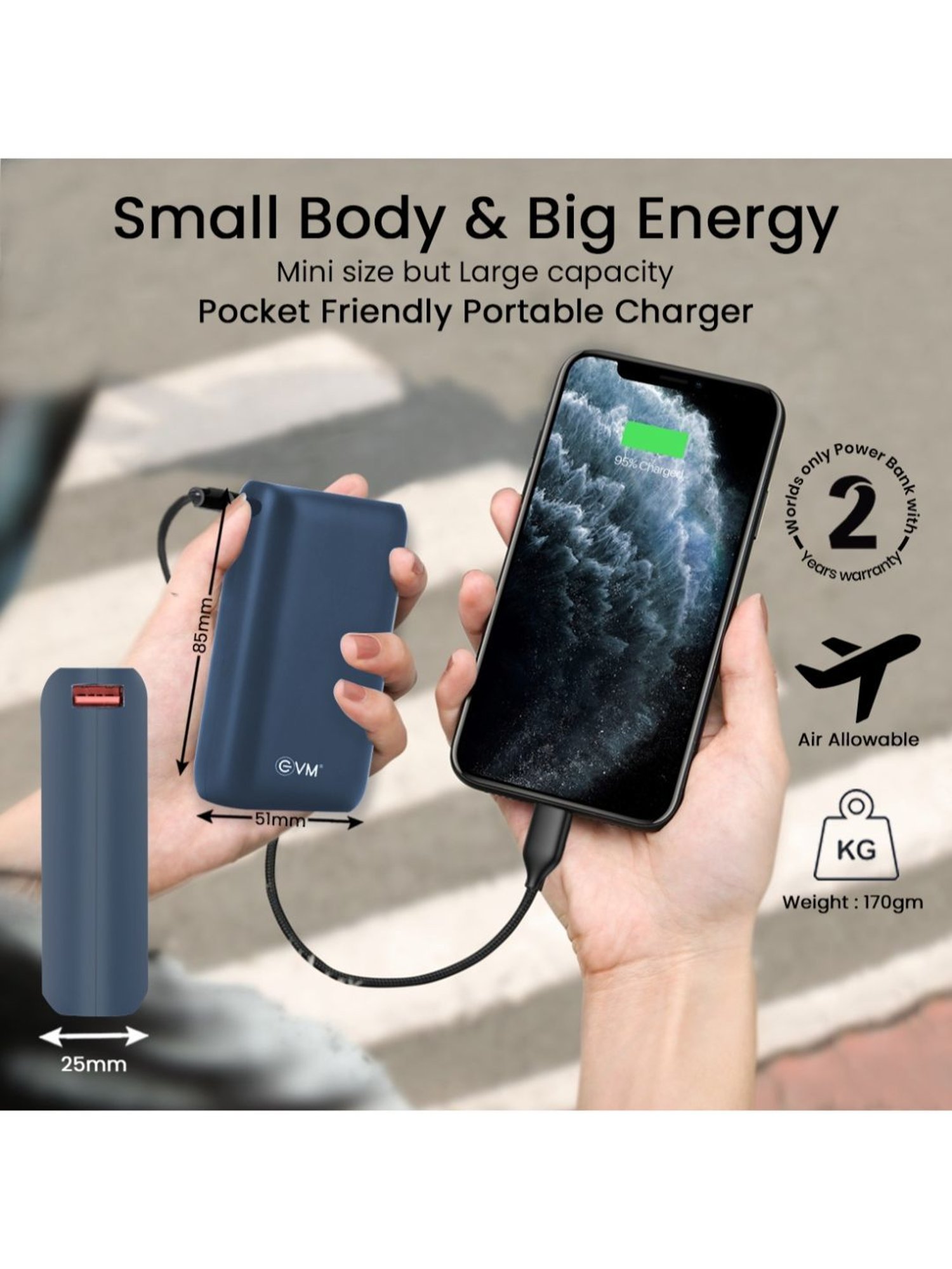 EVM-P0202 Enfast Plus Pd22.5w Power Bank 10000mah (Blue)