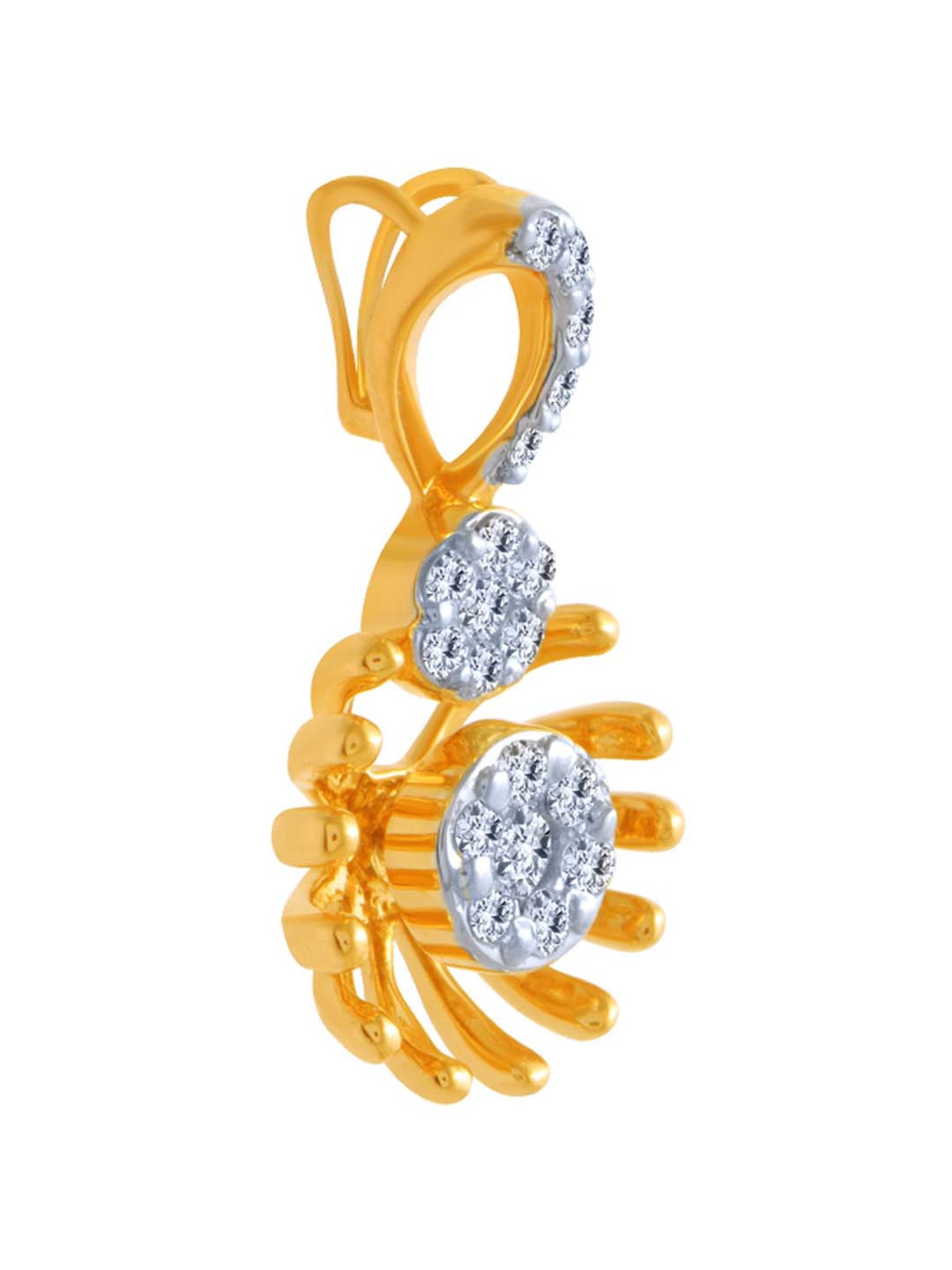 P.C. Chandra Jewellers 14 kt Gold & Diamond Pendant without Chain