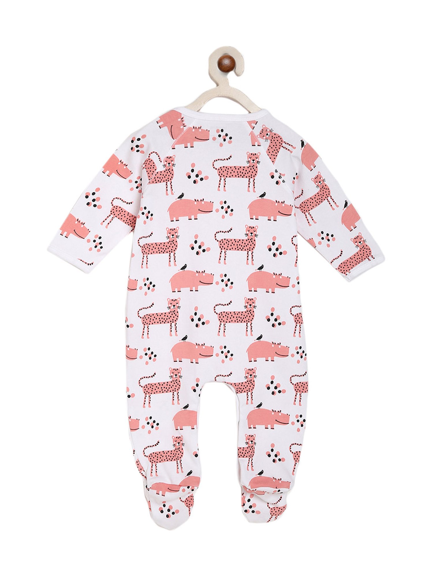 Berrytree Organic Kids Pink Cotton Panther Print Rompers