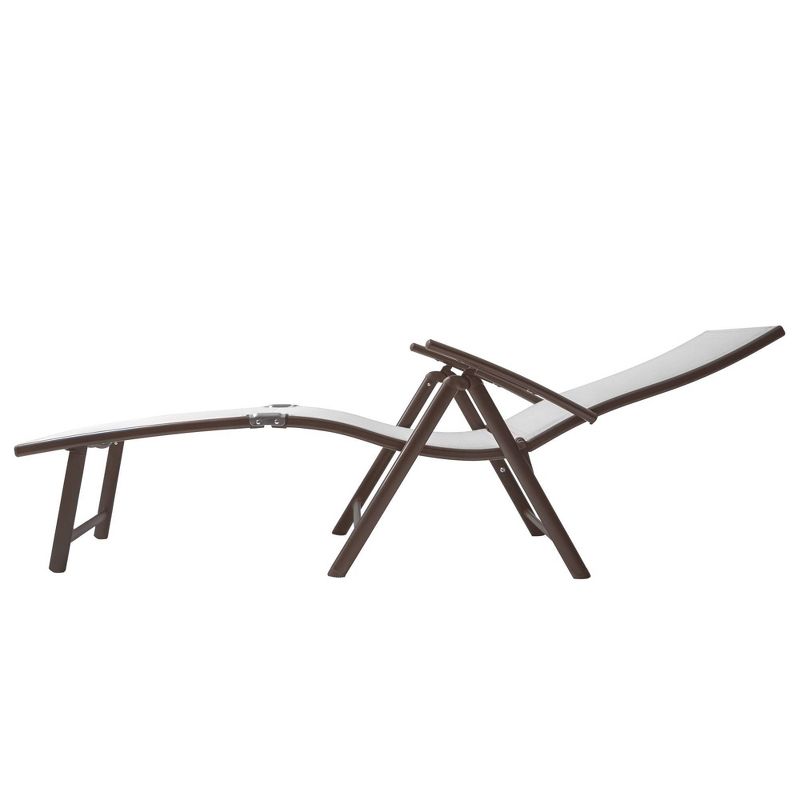 3pc Set with Outdoor Aluminum Adjustable Chaise Lounge & Table Set - Light Gray - Crestlive Products