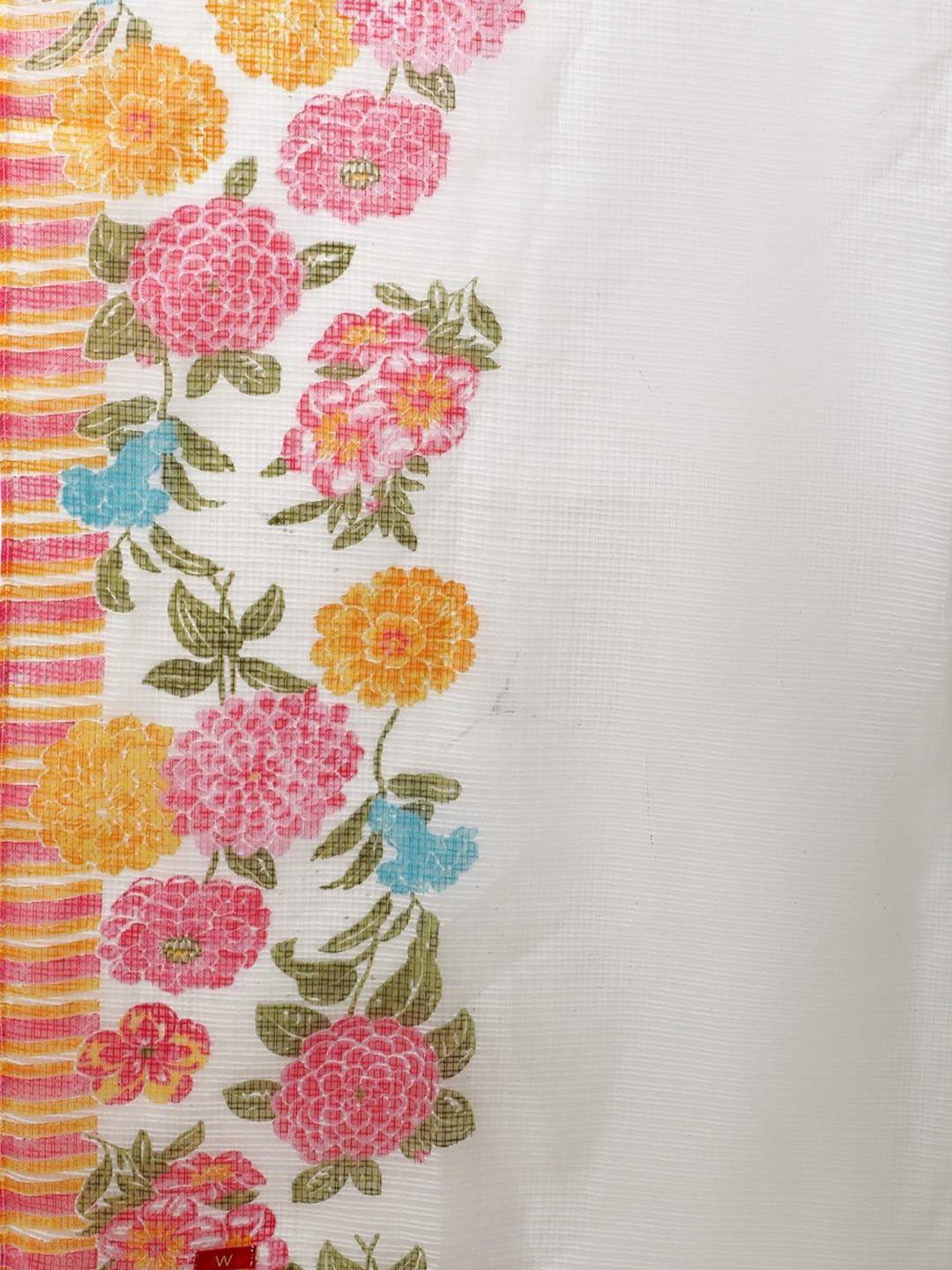 W Yellow & White Cotton Embroidered Kurta Palazzo Set With Dupatta