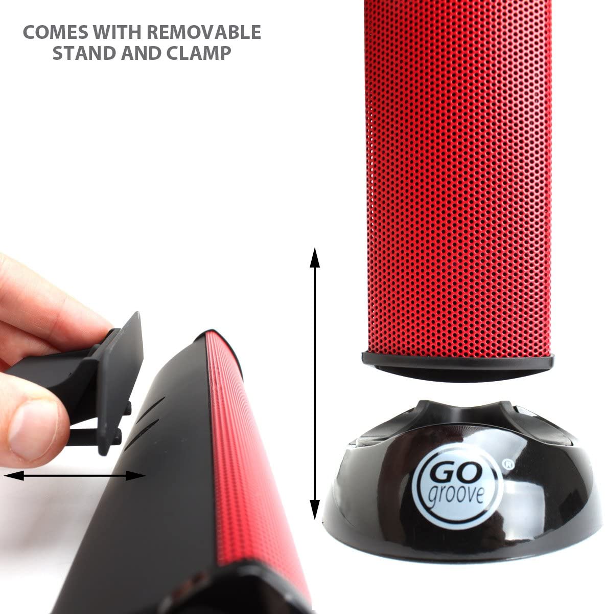 GOgroove SonaVERSE USB 3796908 Laptop Speaker Soundbar 2.0 with Clip-On Portable Design (Black) - Works with Acer, Apple, ASUS, Dell, HP, Samsung and More Computers