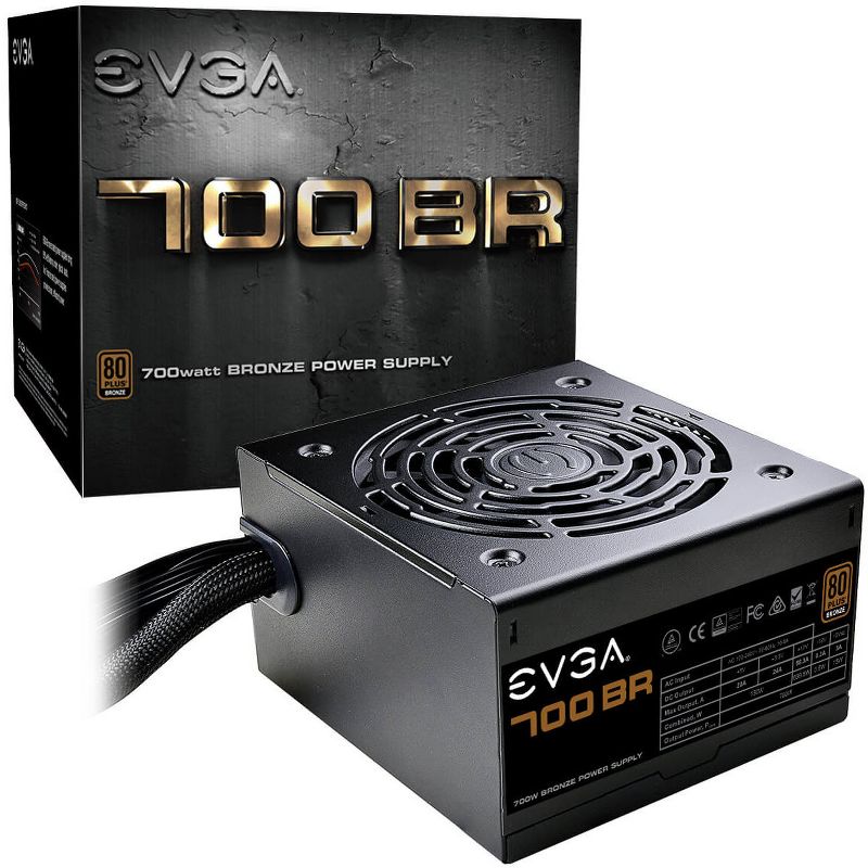 EVGA 700BR Power Supply - Internal - 120 V AC, 230 V AC Input - 700 W / 5 V DC, 12 V DC, 5 V DC, 12 V DC, 3.3 V DC - 1 +12V Rails - 1 Fan(s)