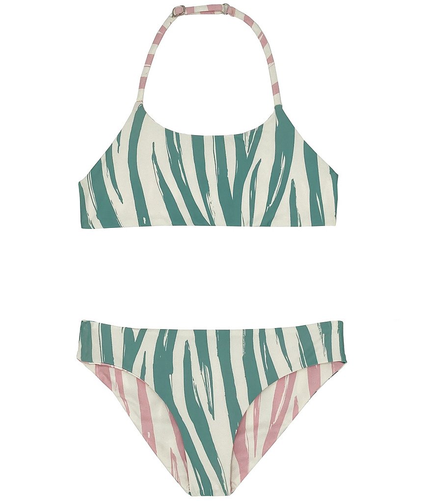Beach Lingo Big Girls 7-16 Sienna Zebra Reversible Two-Piece Swimsuit