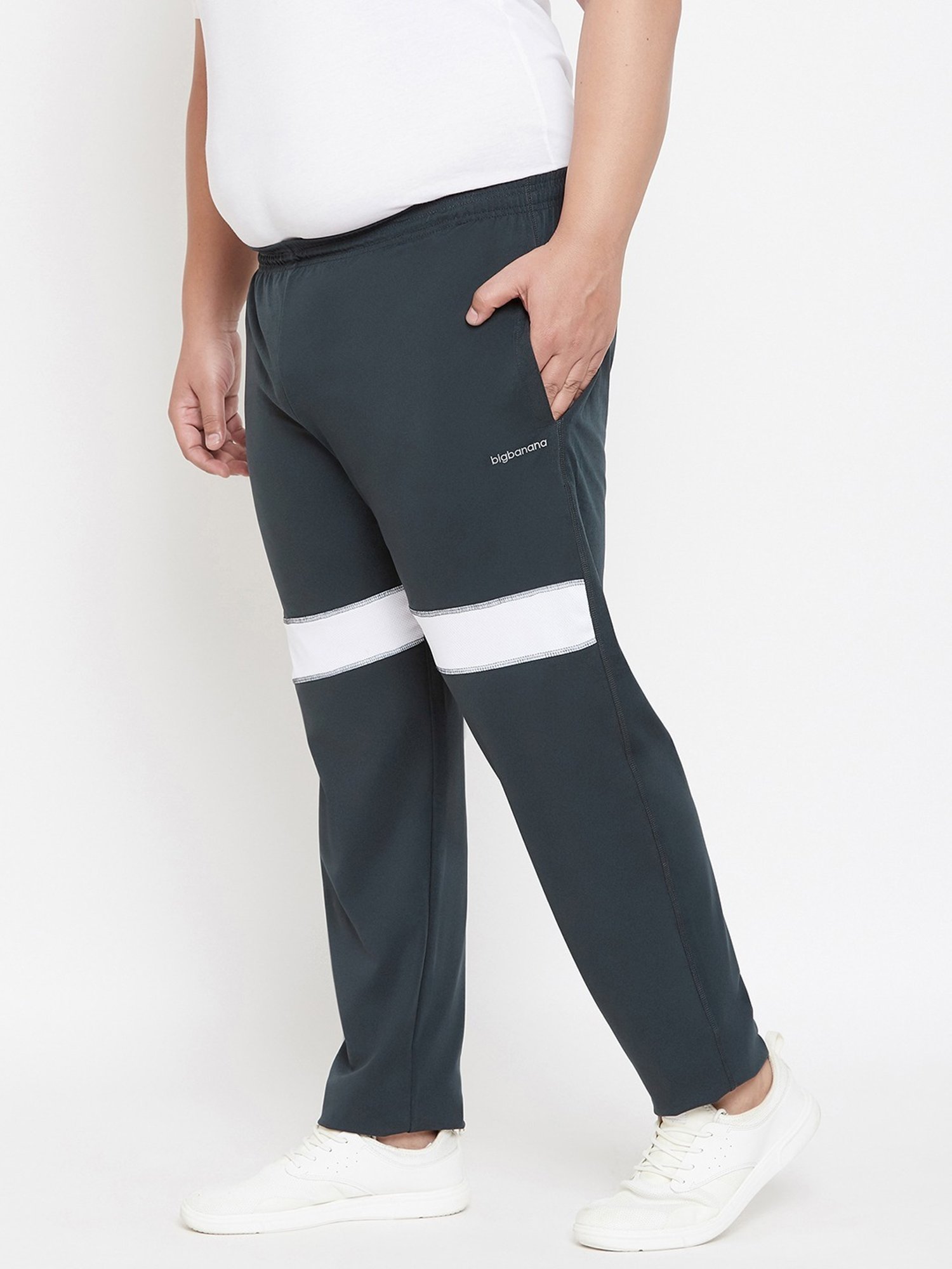 Bigbanana Teal Regular Fit Striped Trackpants