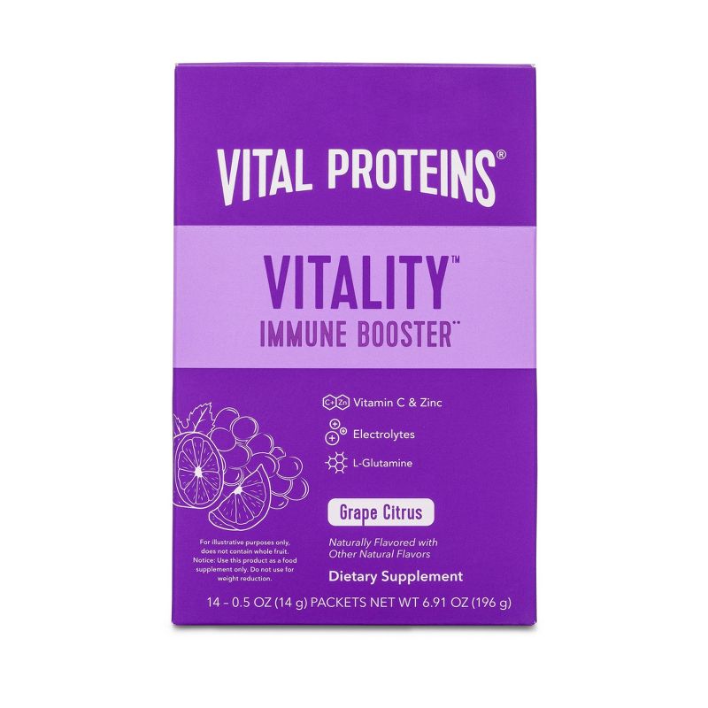 Vital Proteins Vitality Immune Booster Dietary Supplement Sticks - Grape Citrus - 14ct