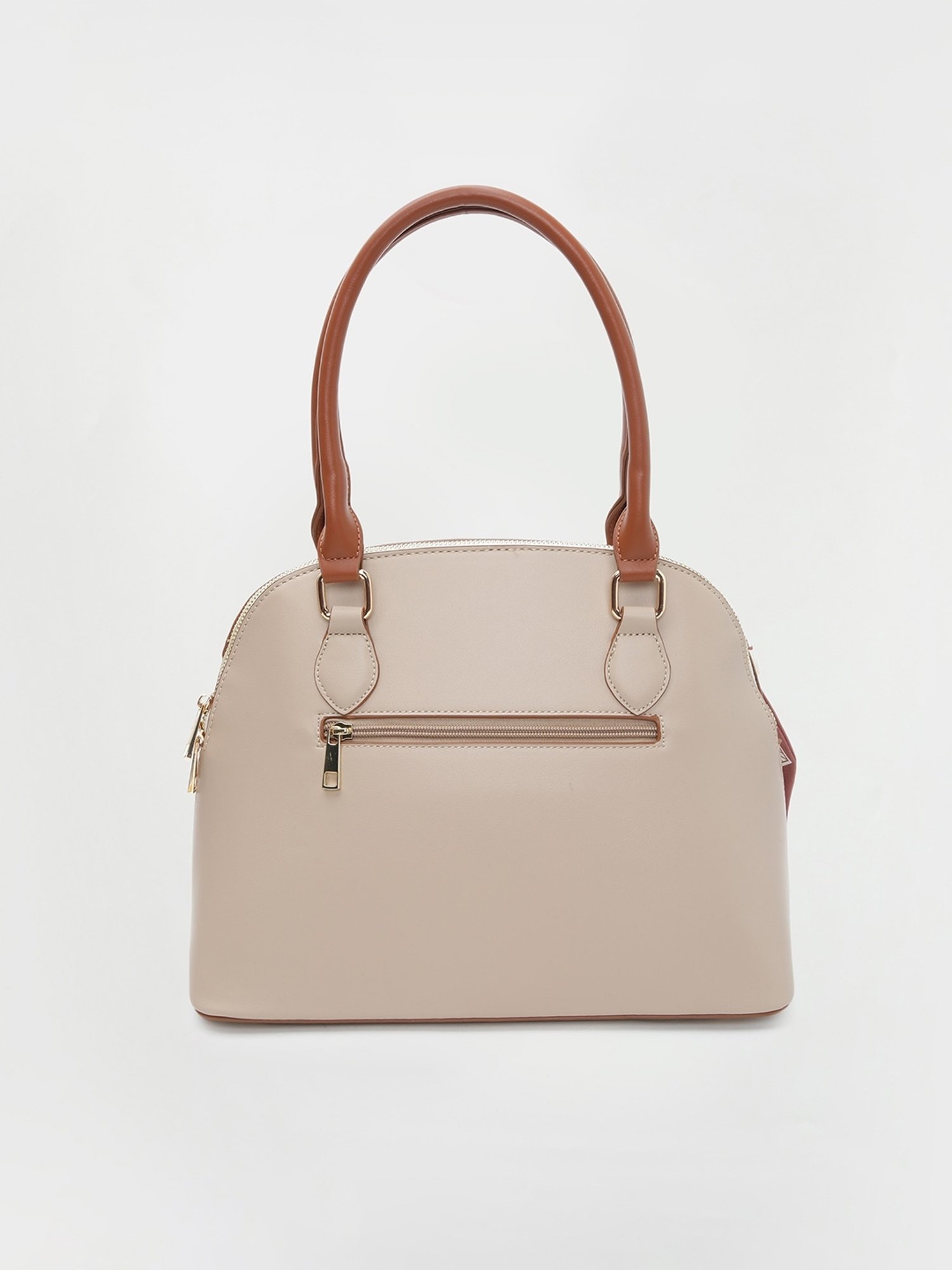 Code by Lifestyle Beige Solid Shoulder Handbag