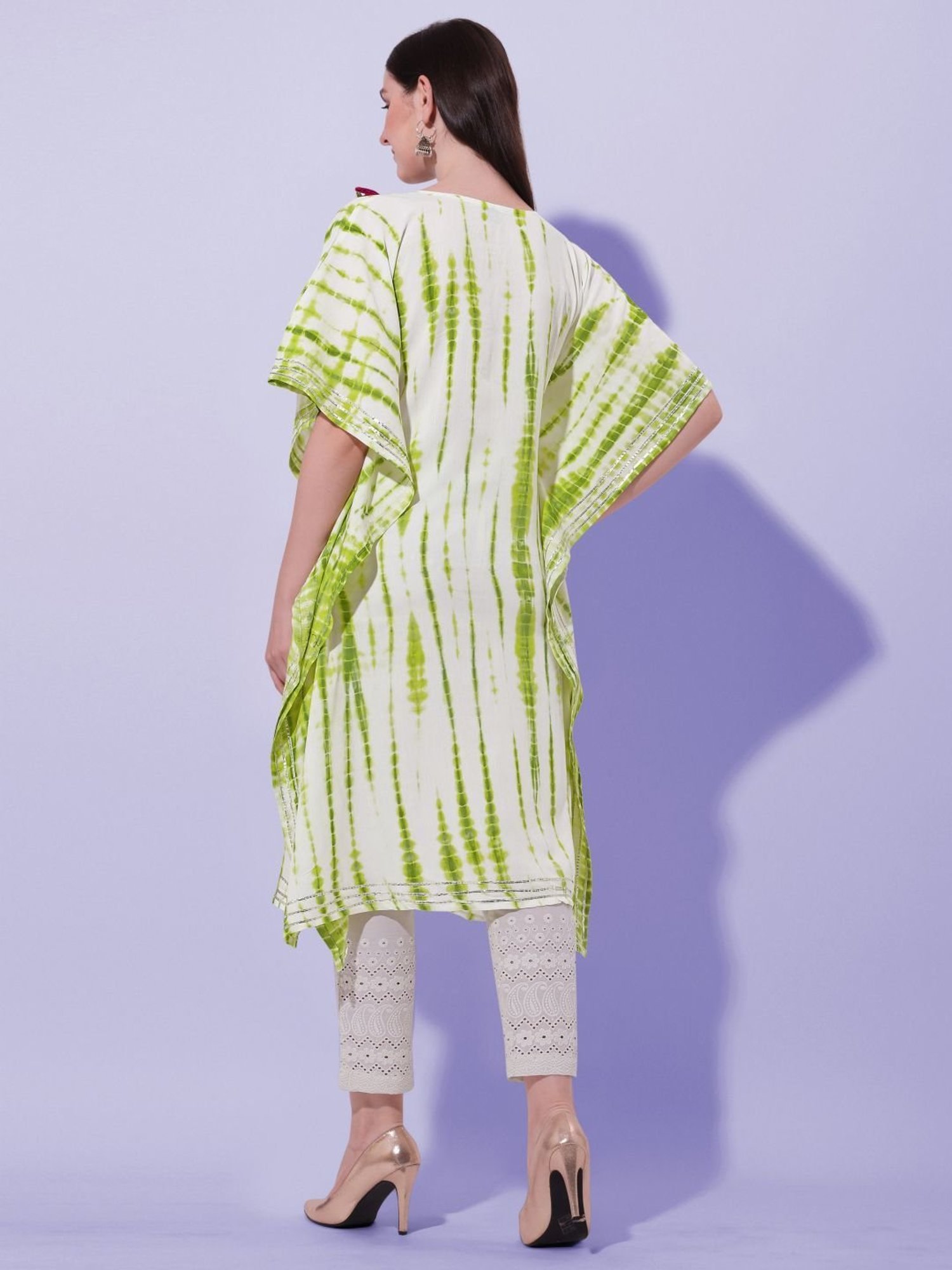 MIRCHI FASHION Green Embroidered A Line Kaftan