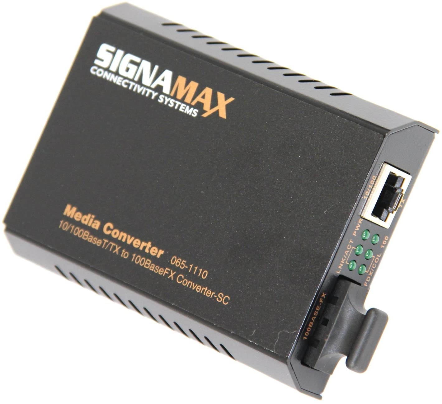 SignaMax 10/100BaseT/TX to 100BaseFX Media Converter, Multimode/SC, 2km