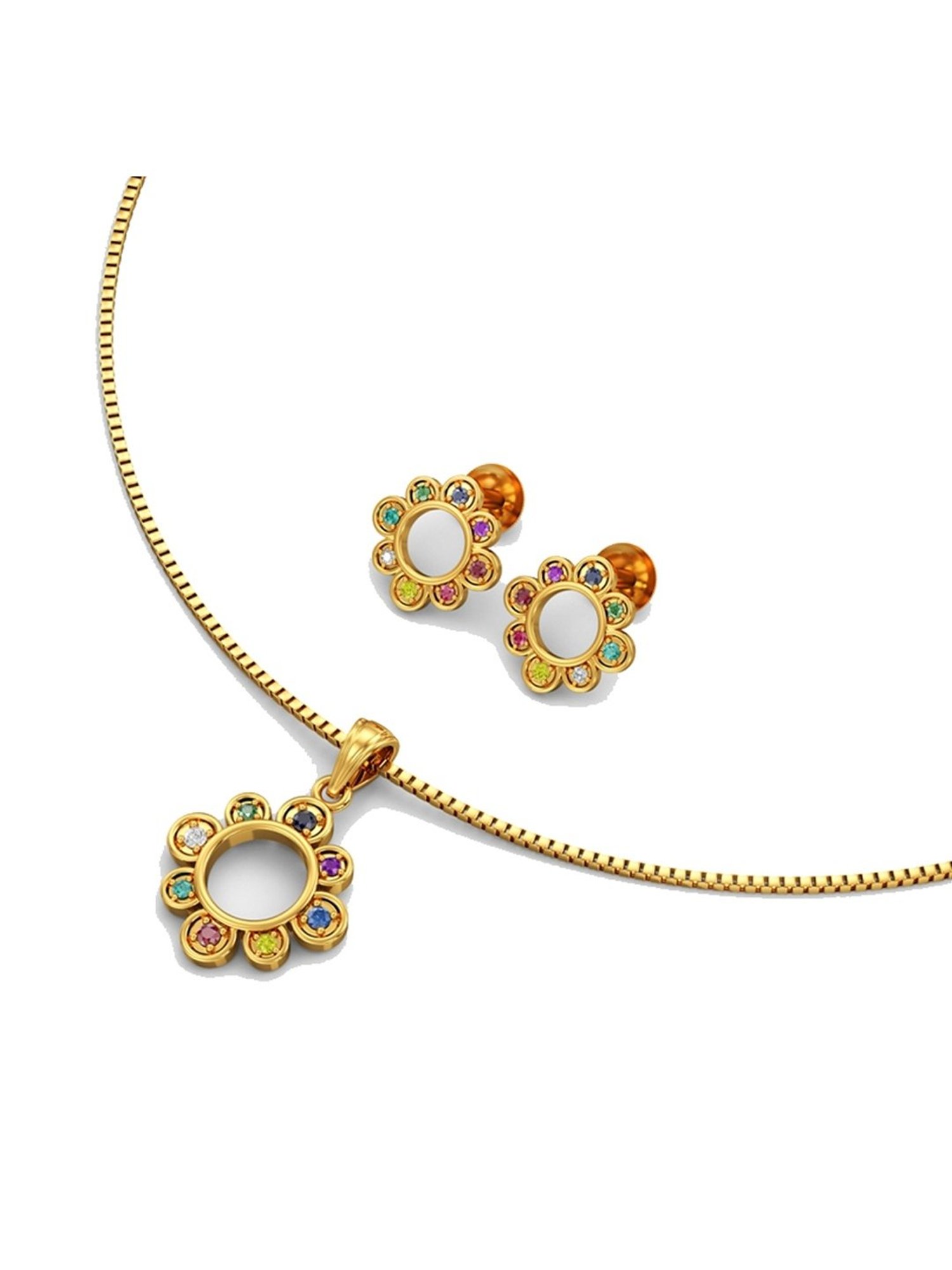 Joyalukkas Gold 22K Rainbow Gleam Navratna Sets for Women