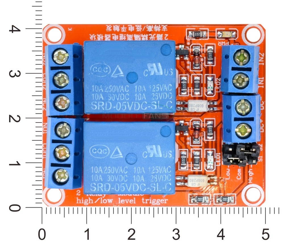 2-Channel Relay Module 12V H/L High and Low Level Trigger with Optocoupler for Arduino AVR PIC