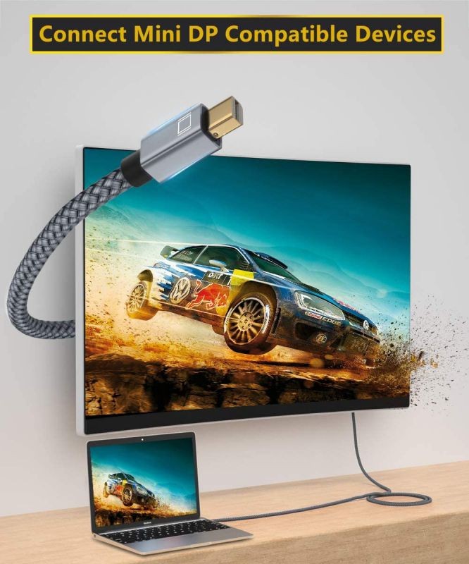 Mini DisplayPort to DisplayPort Cable  4K60Hz Thunderbolt to DisplayPort Cable GoldPlated 10Ft Ultra High Speed Mini DP to DP Cable Compatible MacBook AirPro Surface ProDock Grey