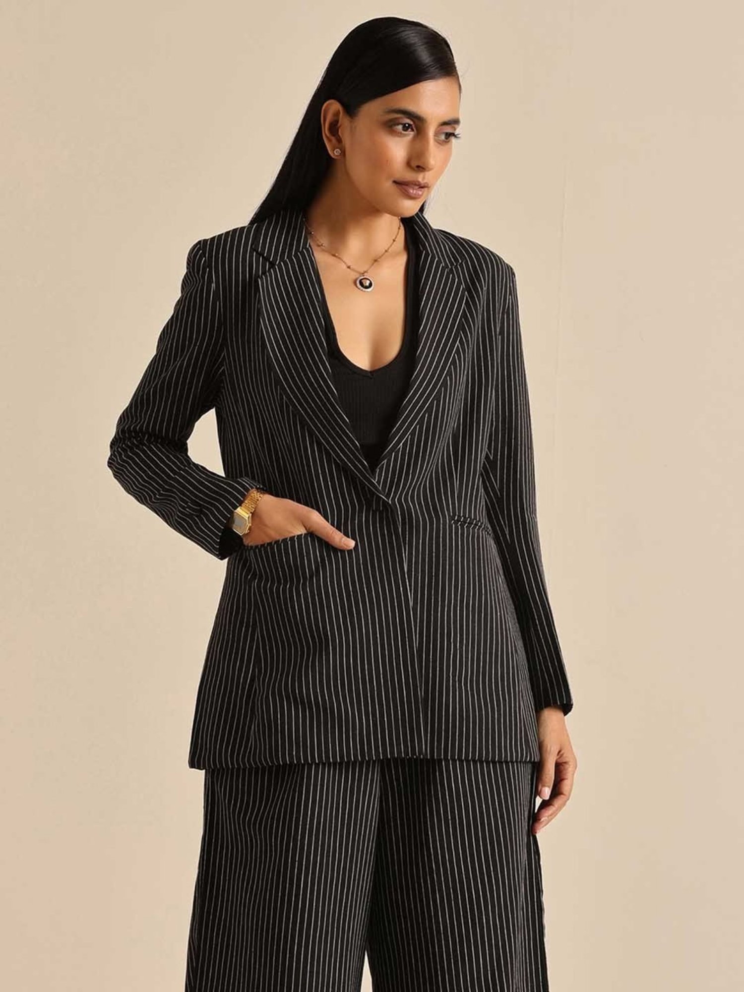 Okhai Black Striped Blazer