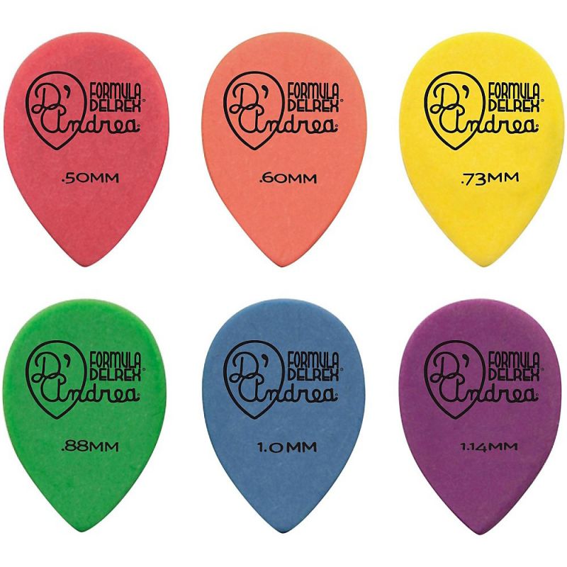 D'Andrea 358 Small Delrex Delrin Guitar Picks Teardrop - One Dozen Green .88 mm