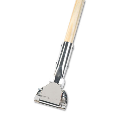 UNISAN 1490 Clip-On Dust Mop Handle, Lacquered Wood, Swivel Head, 1" Dia. x 60in Long