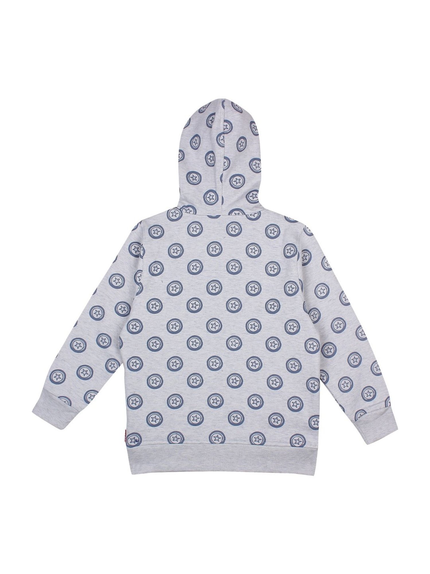 Proteens Kids Grey Cotton Printed Hoodie