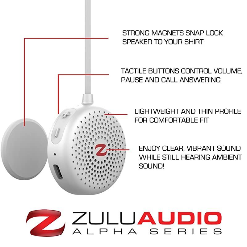 Wearable Magnetic Bluetooth Speakers White