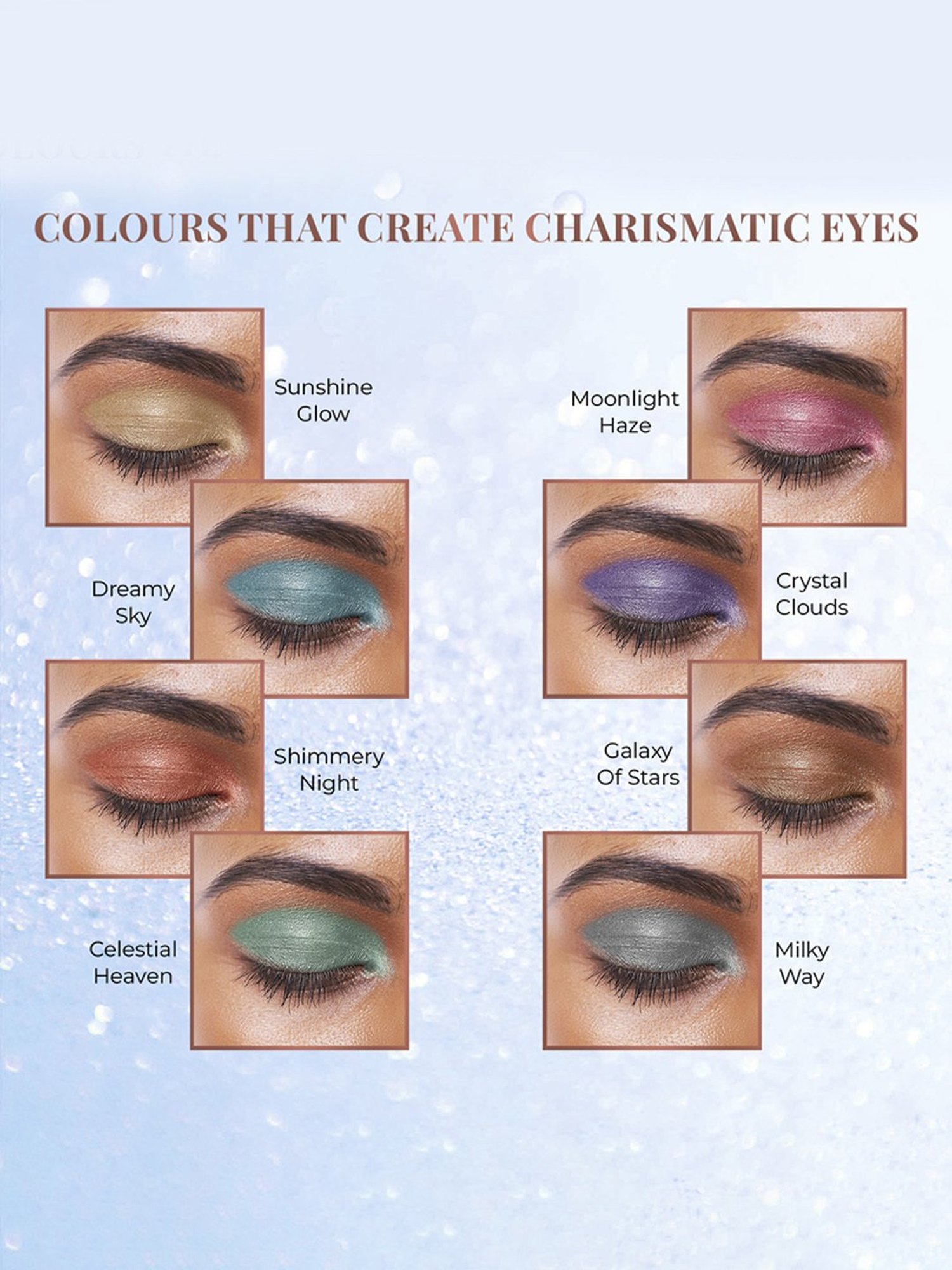 JUST HERBS 8 In 1 Eye Shadow Lidsticks Infinity & Beyond - Pack of 8